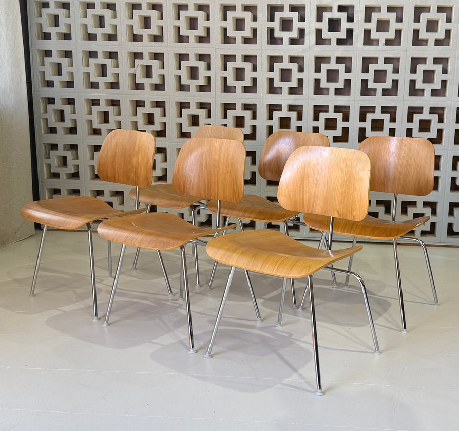 Set of Six Eames for Herman Miller DCM Chairs