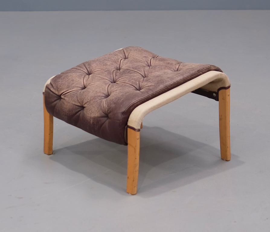 Swedish Footstool in Leather