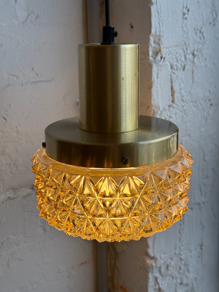 Vitrika Pendant in Brass & Cut-Glass