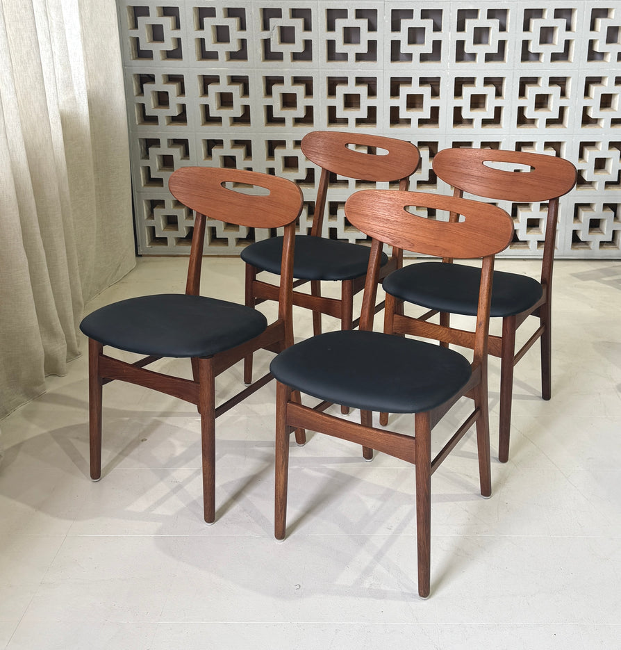 Four Danish Dining Chairs in Teak