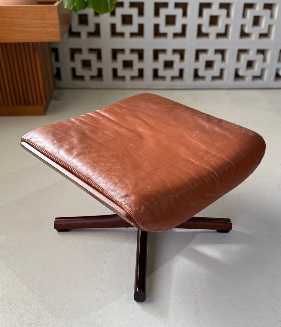 Tessa T21 Swivel Footstool in Tan Leather