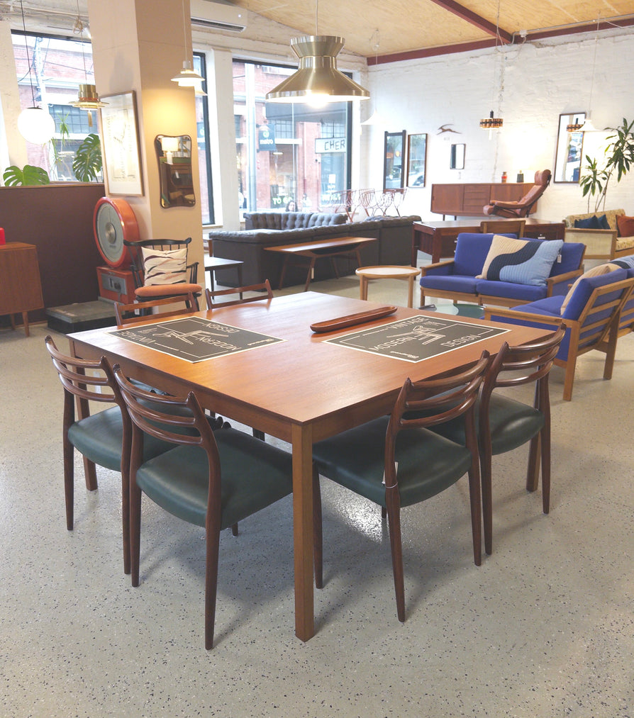 Large Square Danish Dining Table in Teak
