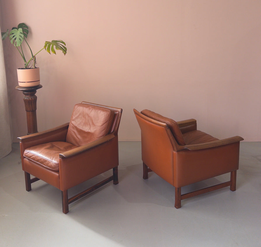 Pair of Torbjørn Afdal Lounge Chairs in Leather