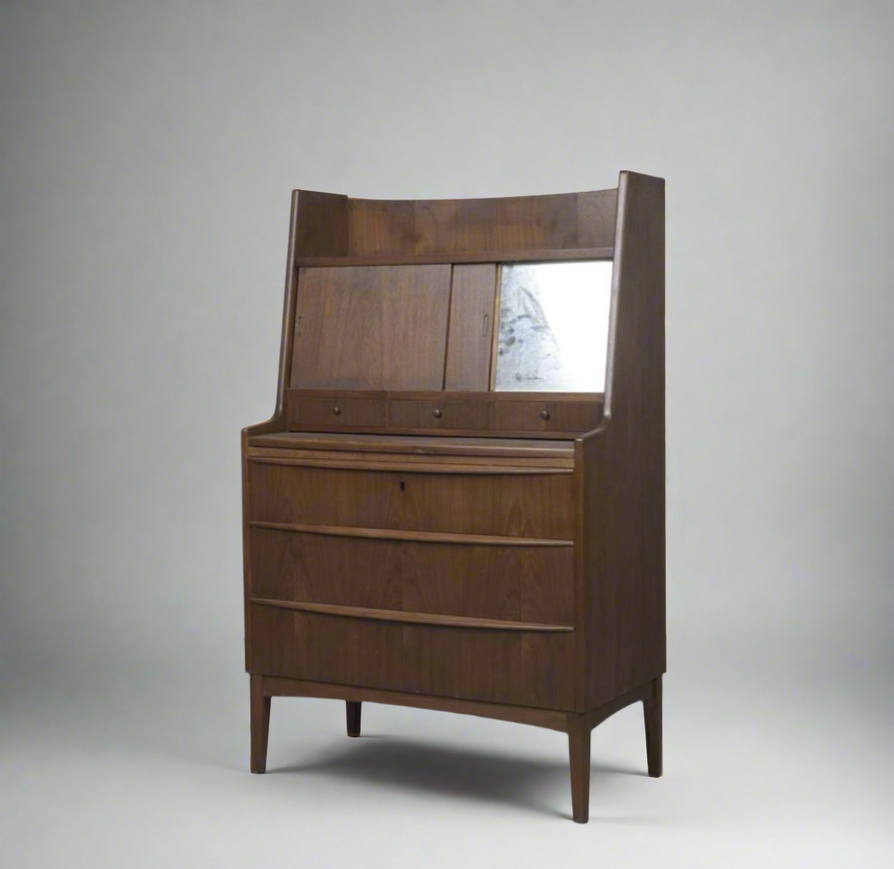 Danish Secrétaire / Bureau  Desk Unit in Teak