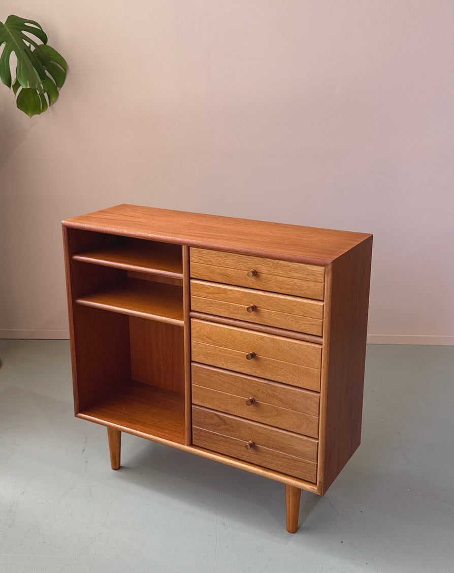 Small Danish Bookcase / Chest Unit in Teak