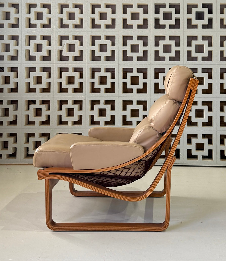 Tessa T4 Lounge Chair in a Light Tan Leather