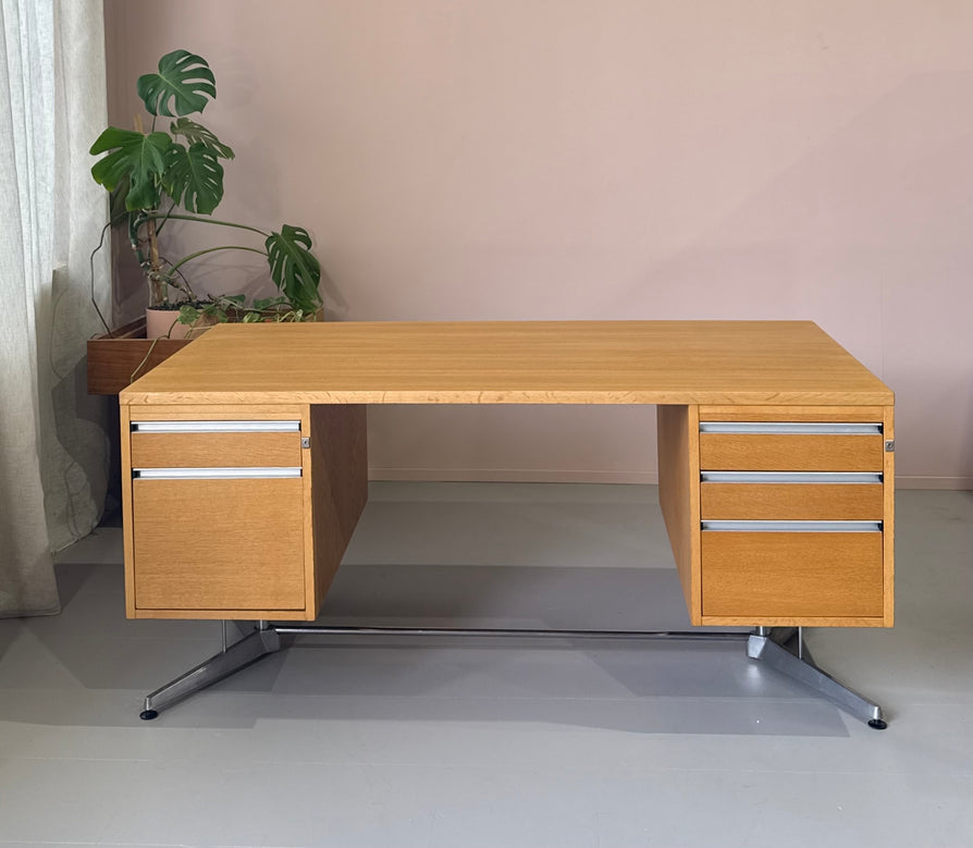 Mid-Century Executive Desk in Oak