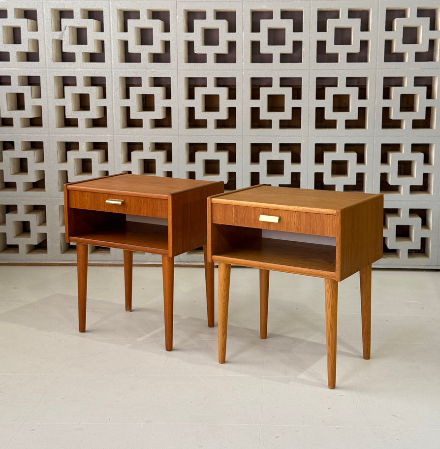 Pair of Teak Bedside Tables