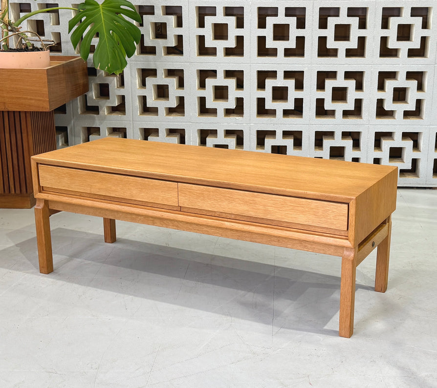 Two-Drawer Console in European Oak by Erik Wørts
