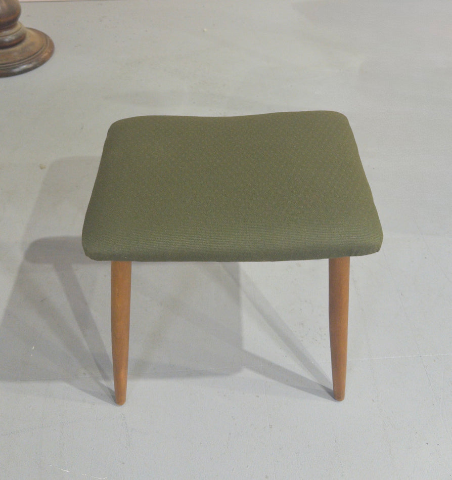 Danish Footstool in Green Wool