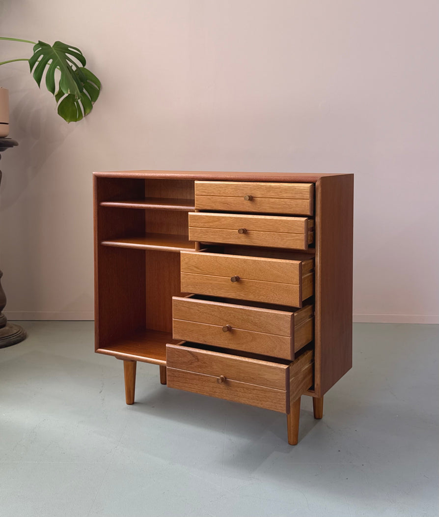 Small Danish Bookcase / Chest Unit in Teak