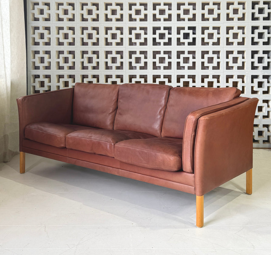 Mogens Hansen Three Seater Sofa in Leather