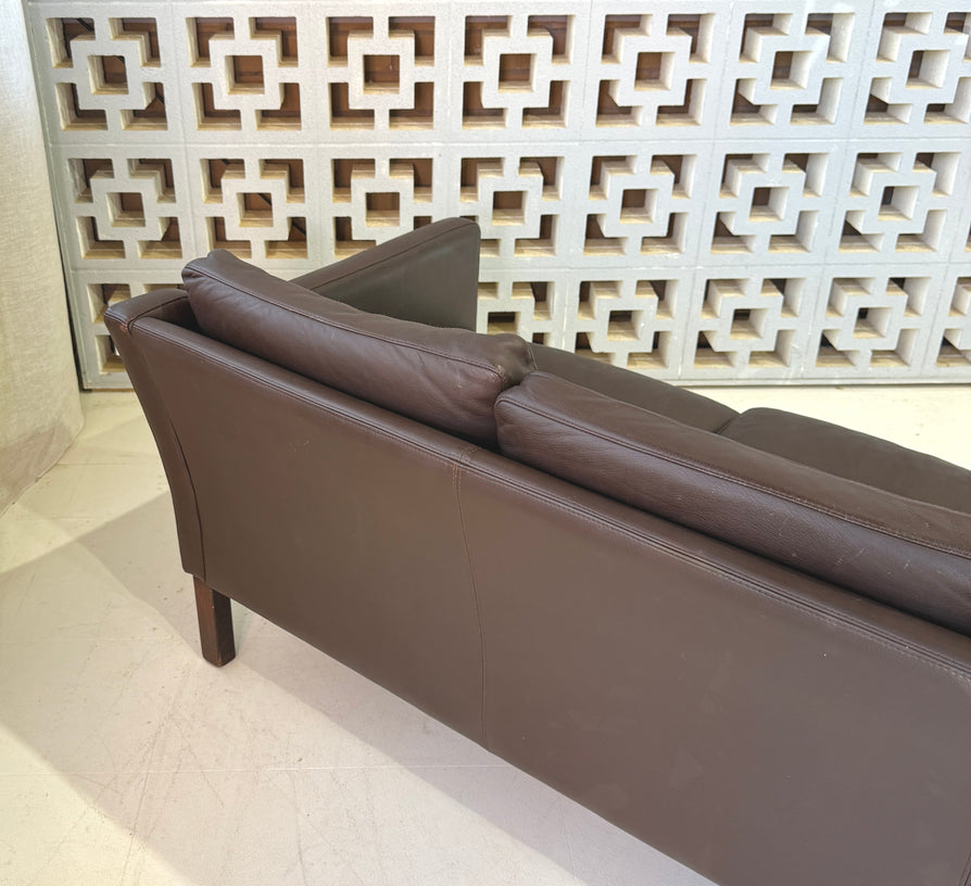 Danish Three-Seater Sofa in Leather