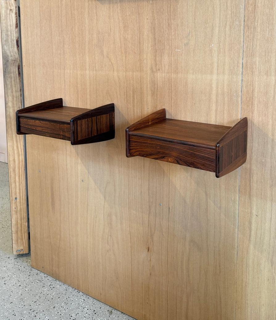 Pair of Danish Floating Bedside Tables in Rosewood