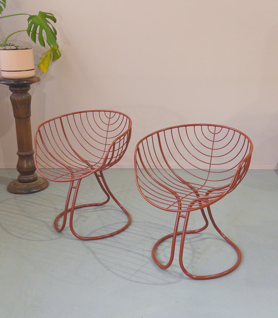 Set of four Gastone Rinaldi "Pan Am" Chairs in Terracotta