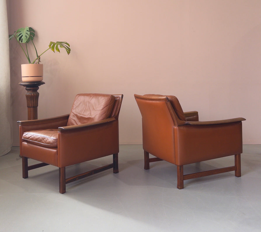 Pair of Torbjørn Afdal Lounge Chairs in Leather