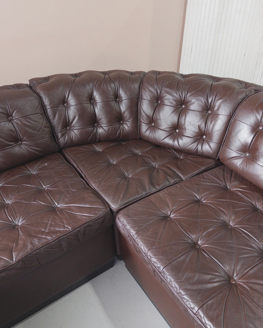 Six Piece Modular Sofa in Leather