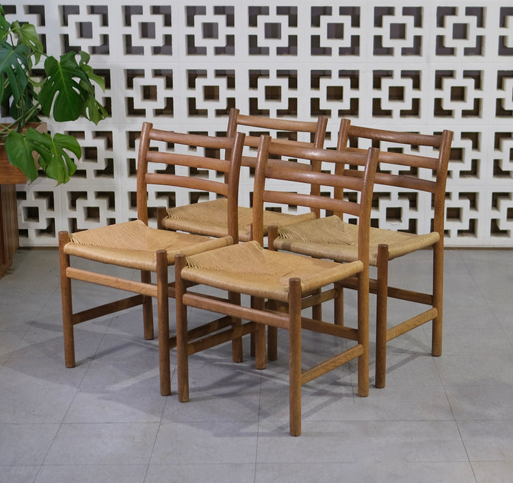 Four Poul Volther Model 350 Dining Chairs in Oak