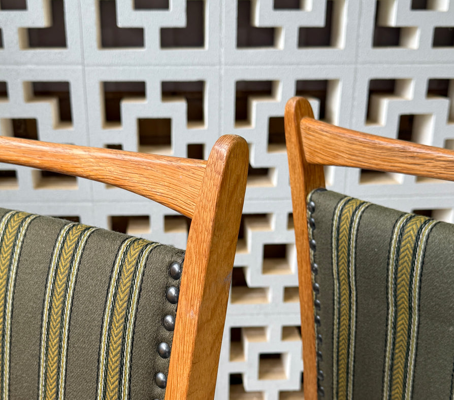 Six Henning Kjærnulf Dining Chairs in Oak