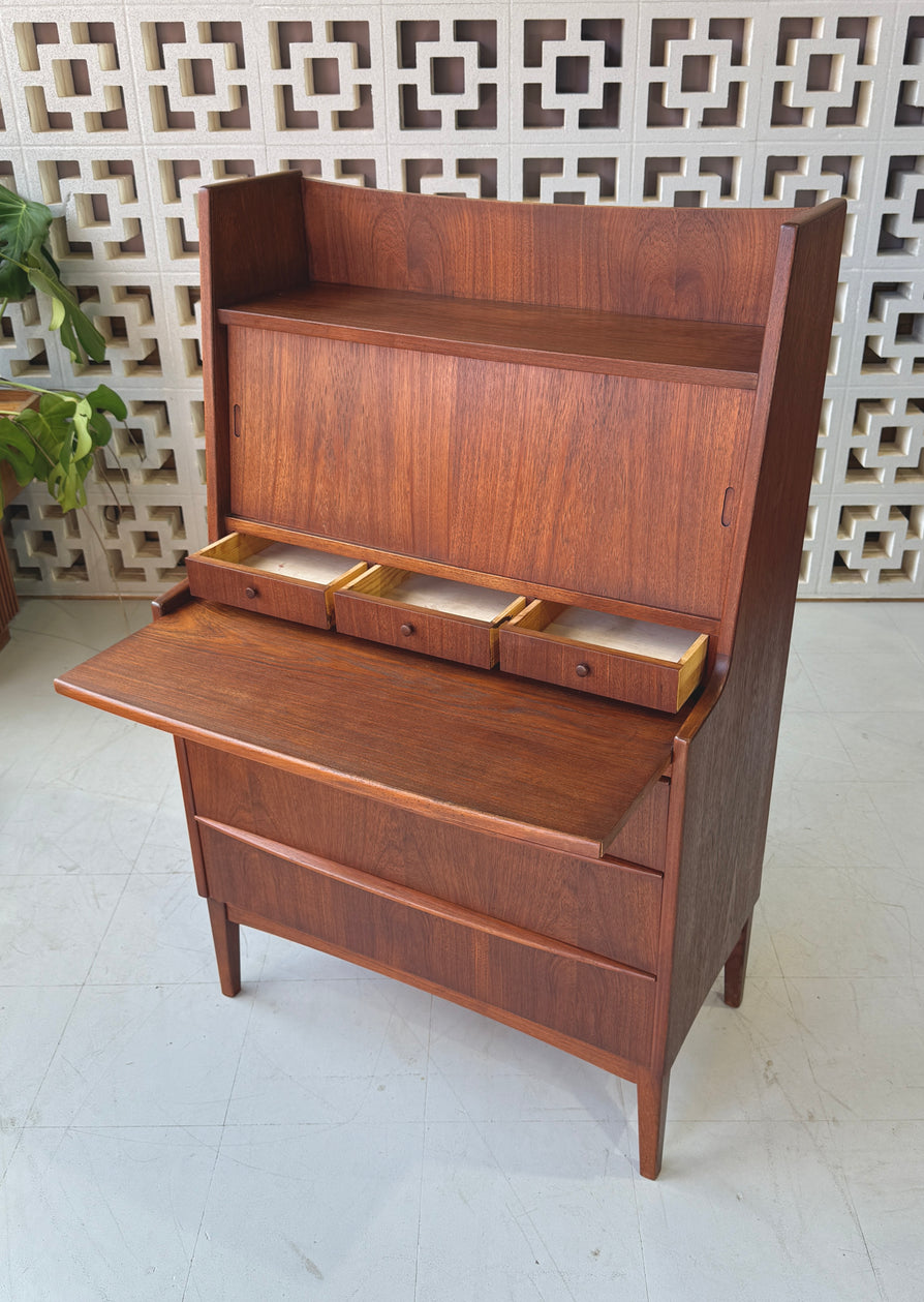 Danish Secrétaire / Bureau  Desk Unit in Teak