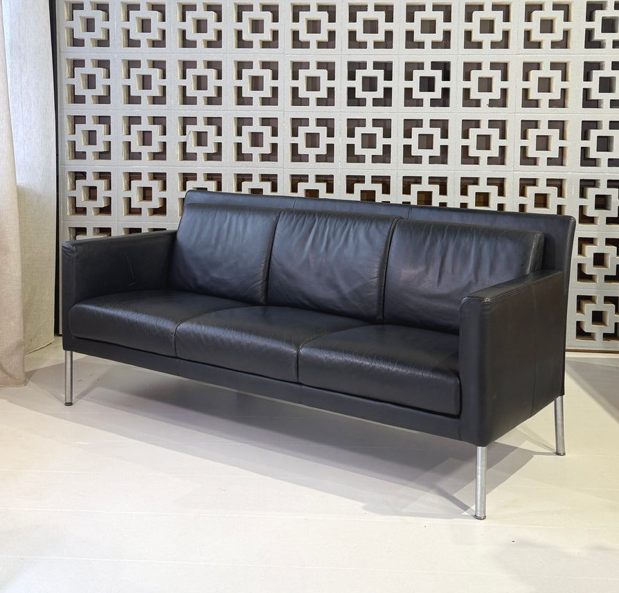 Walter Knoll Sofa in Grey-Blue Leather