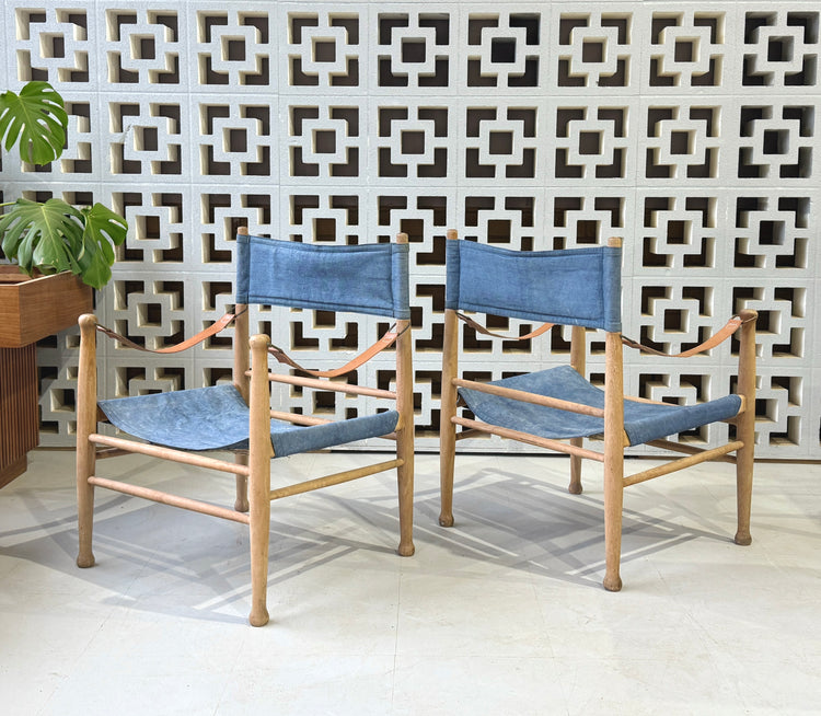 Farstrup Safari Chair in Blue Canvas