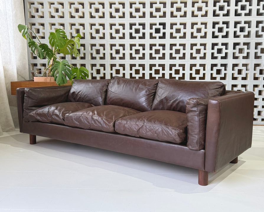 Three Seater Sofa in a Rich Brown Leather