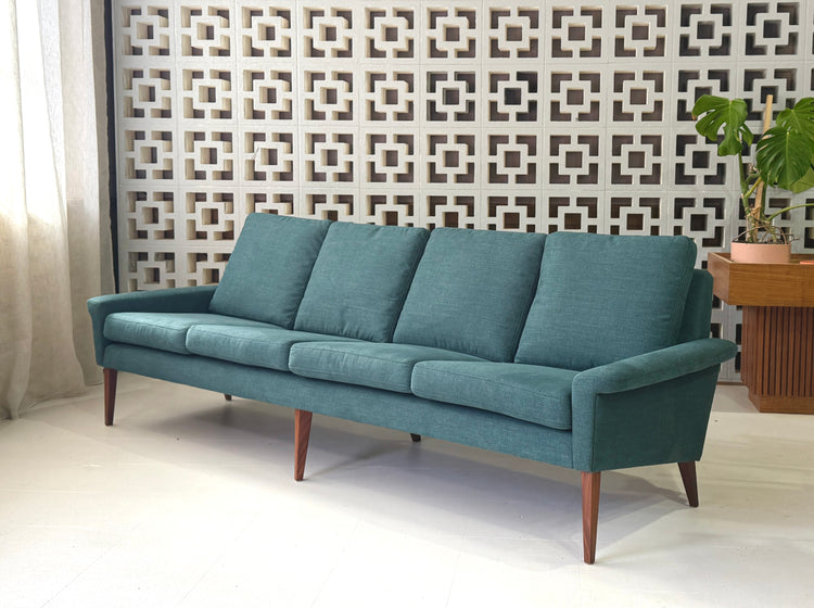 Danish Four Seater Sofa in New Fabric