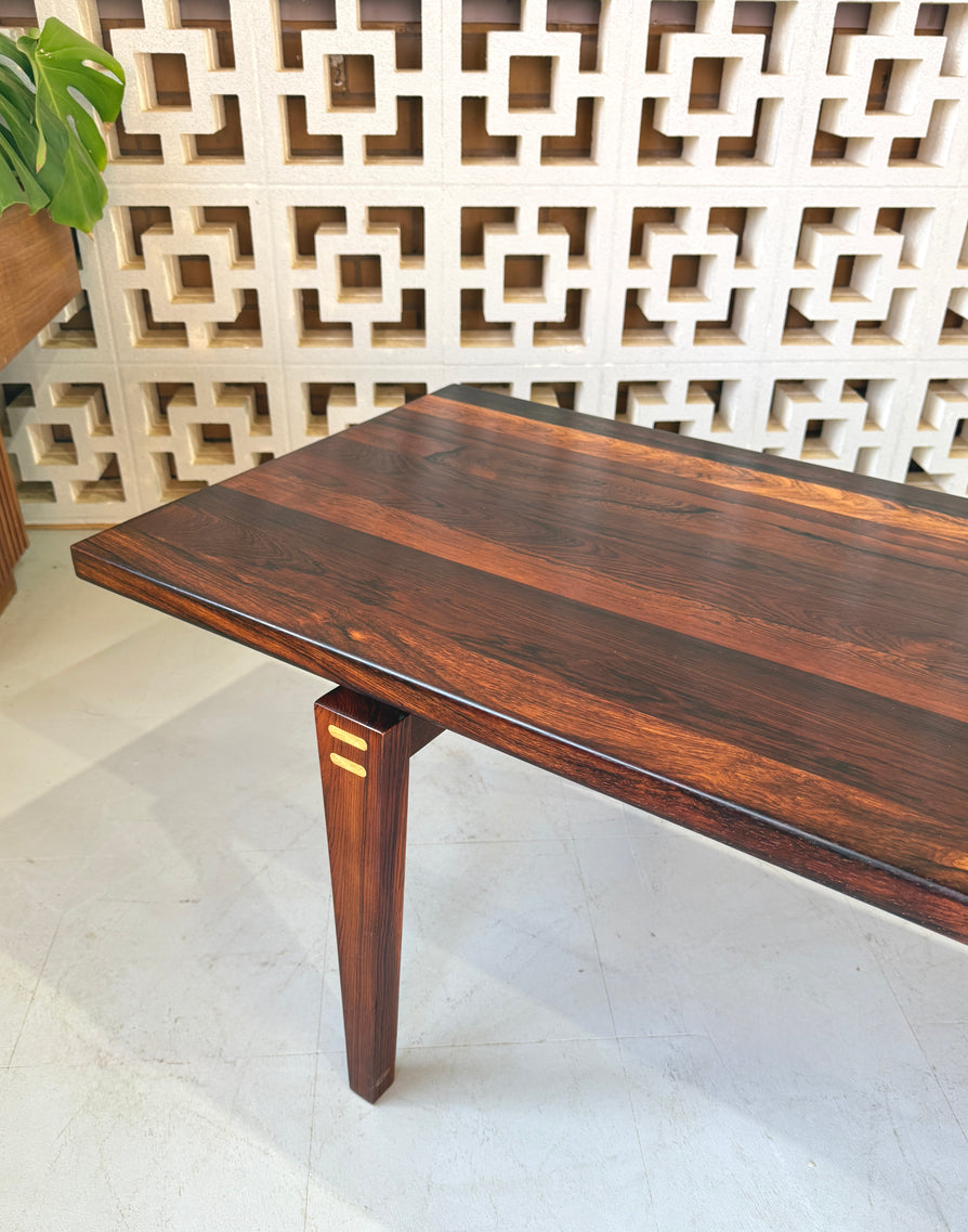 Exquisite Danish Coffee Table in Solid Brazilian Rosewood