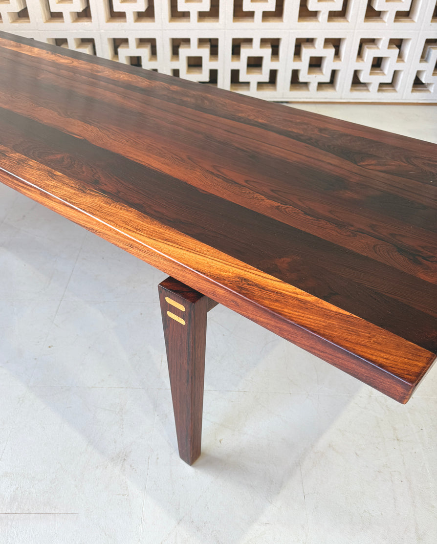 Exquisite Danish Coffee Table in Solid Brazilian Rosewood