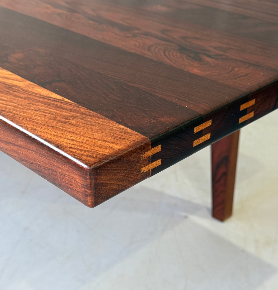Exquisite Danish Coffee Table in Solid Brazilian Rosewood
