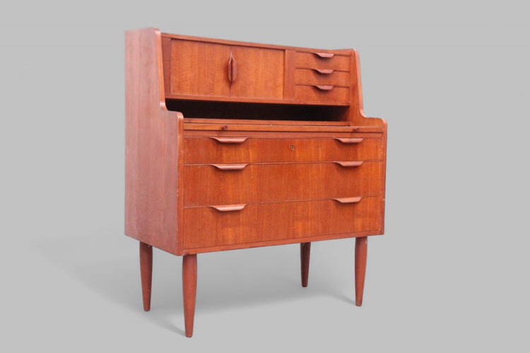 Danish Secrétaire / Bureau  Desk Unit in Teak