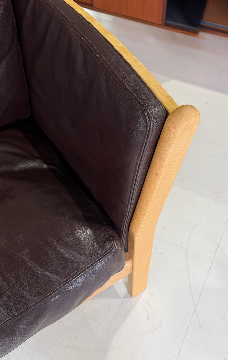 Danish Two Seater Sofa in Leather