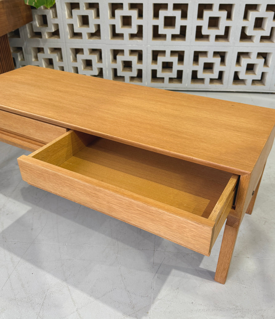 Two-Drawer Console in European Oak by Erik Wørts