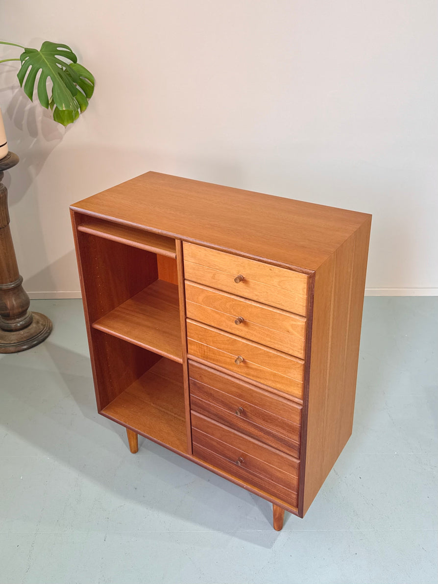 Mid-Sized Danish Bookcase / Chest Unit in Teak