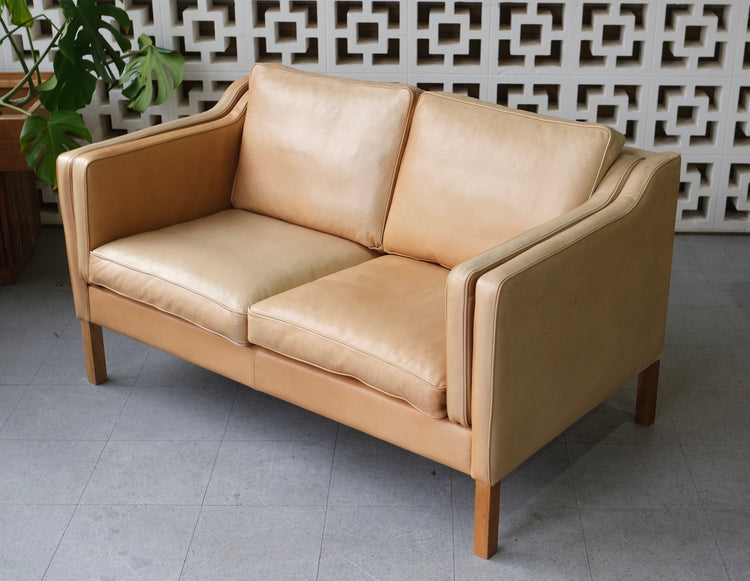 Mogens Hansen Two Seater Sofa in Natural Leather