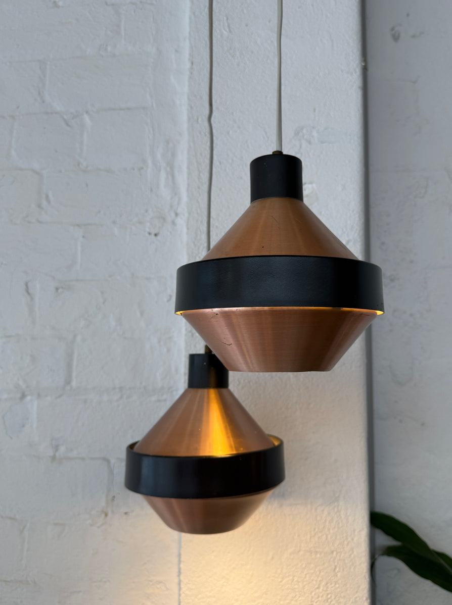 1960s Danish Twin Pendant Lamps