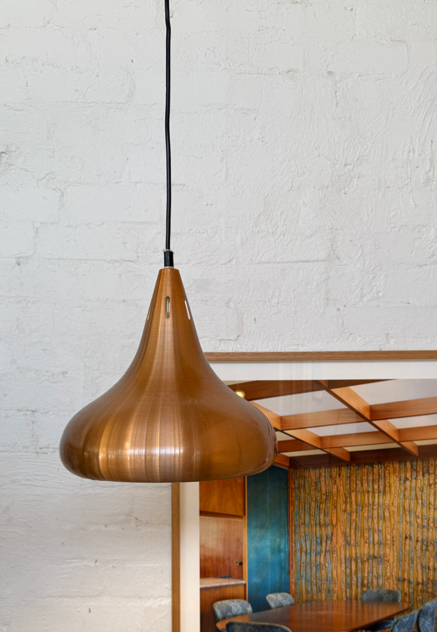 Danish Teardrop Pendant in Brushed Copper Aluminium