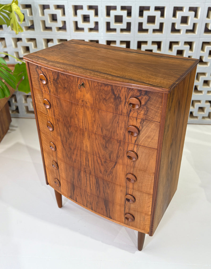 Danish Bow-Front Tallboy in Rosewood