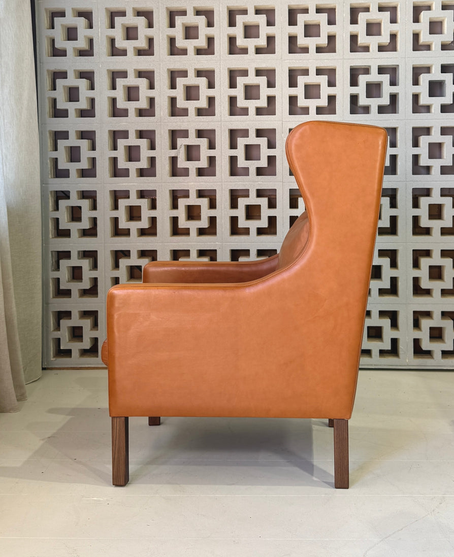 Danish Wing-Back in Tan Leather