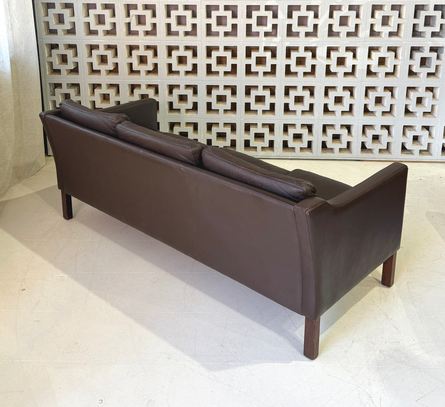 Danish Three-Seater Sofa in Leather