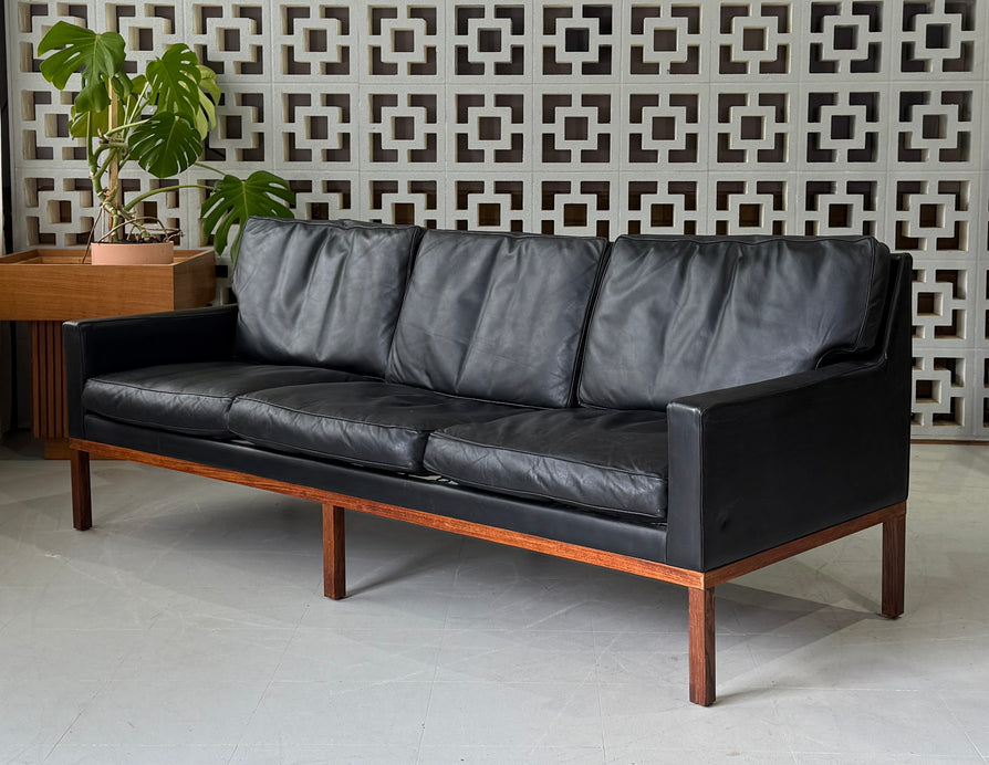 Kai Lyngfeldt-Larsen Sofa in Black Leather