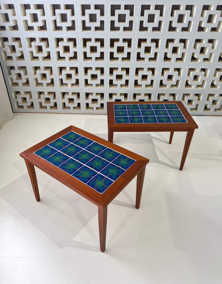 Pair of Tile Top Side Tables
