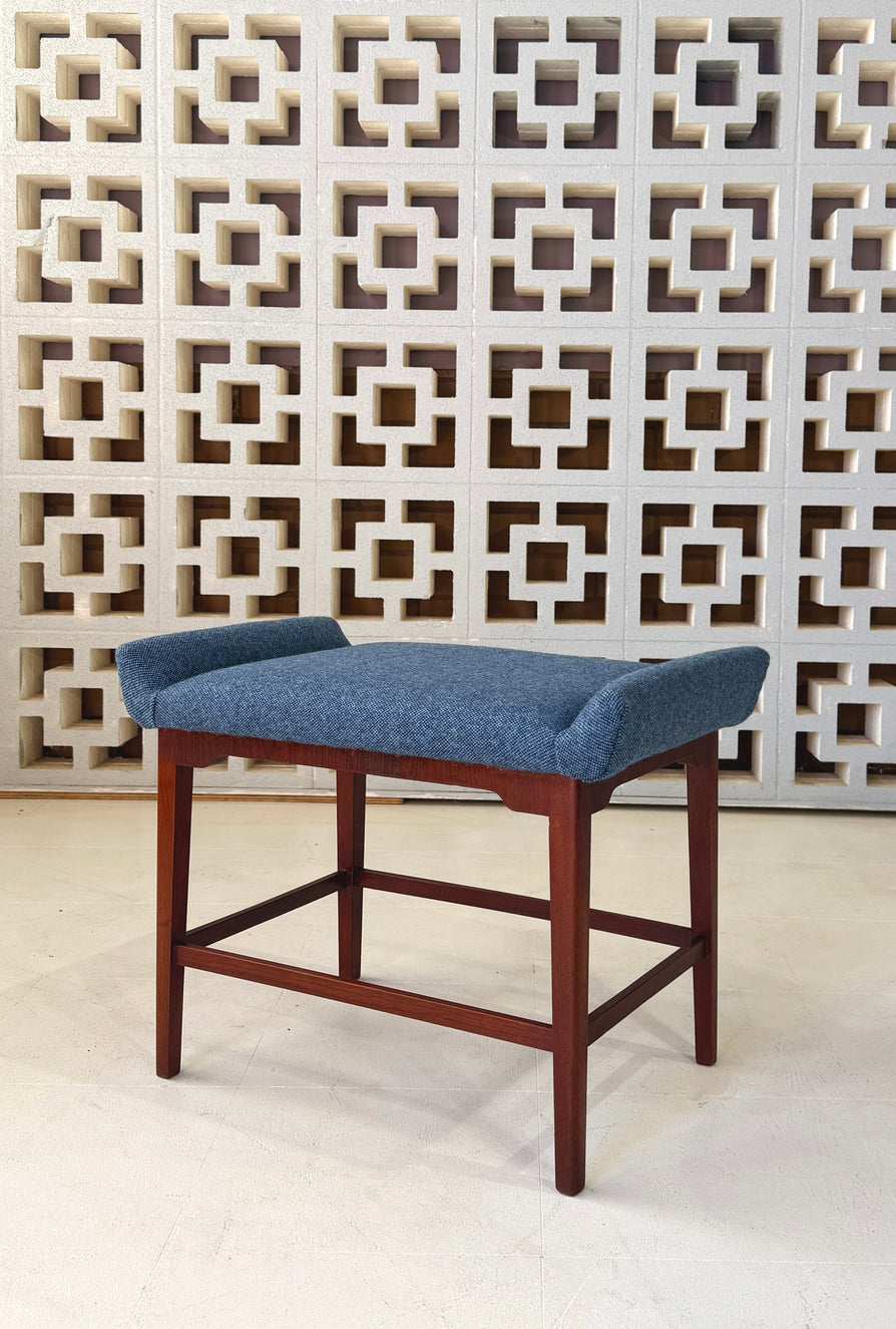 1950s Danish Footstool in New Wool
