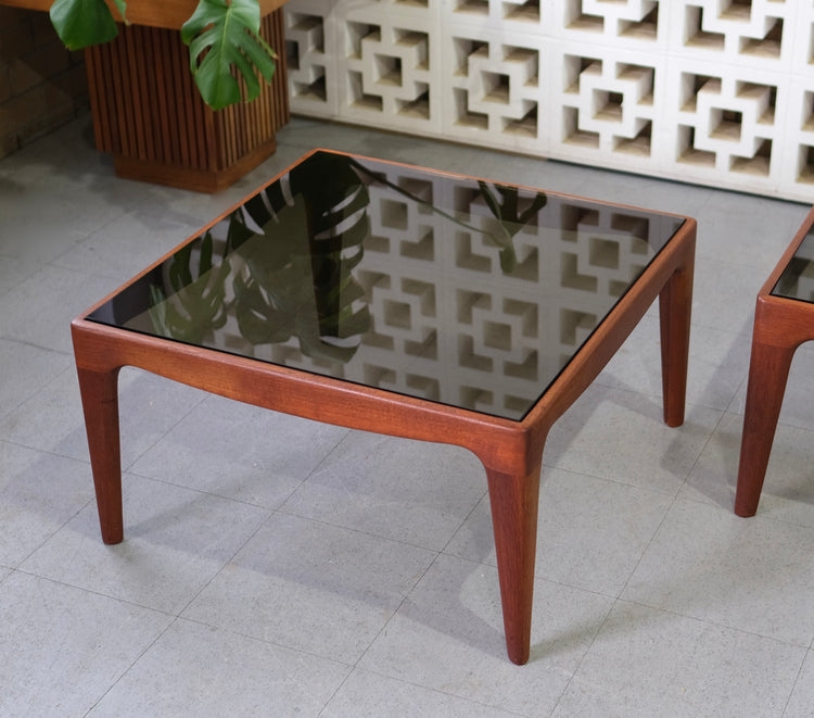 Mid-Century Glass Top Coffee Table