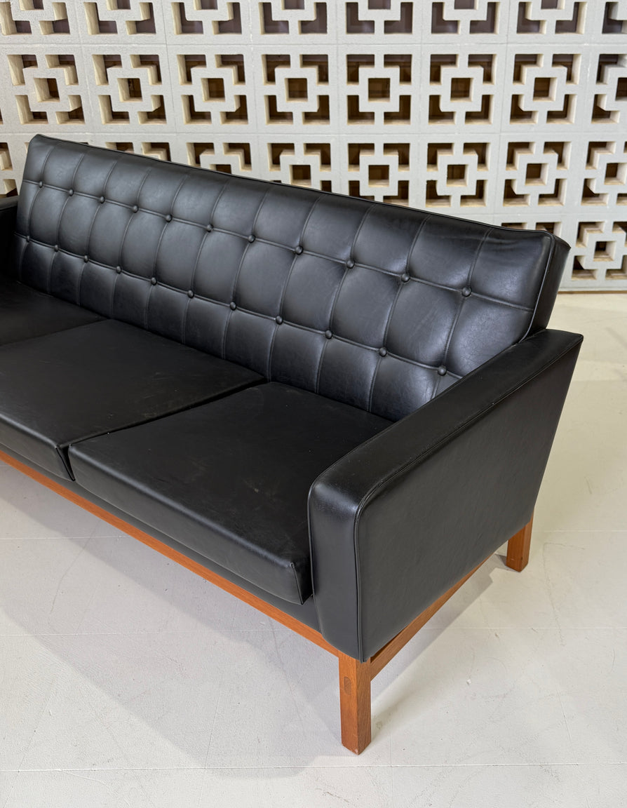 Swedish Three-Seater in Original Black Vinyl