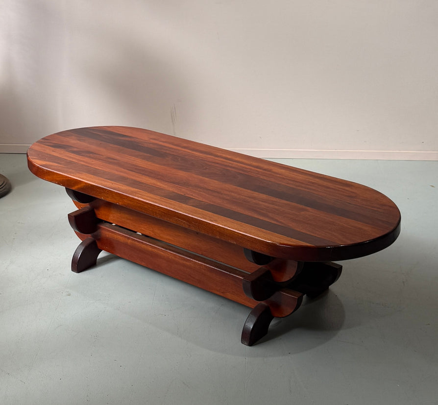 1980s Brutalist Coffee Table in Solid Jarrah