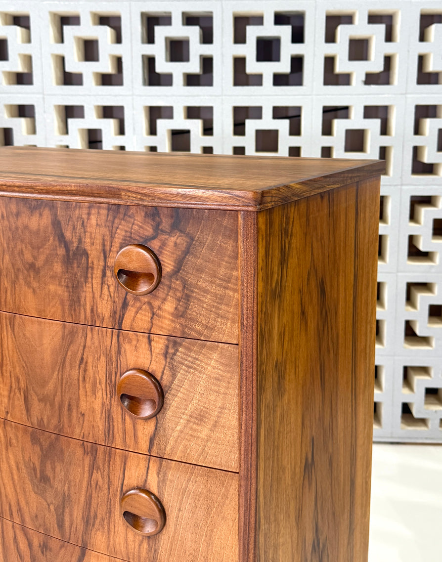 Danish Bow-Front Tallboy in Rosewood