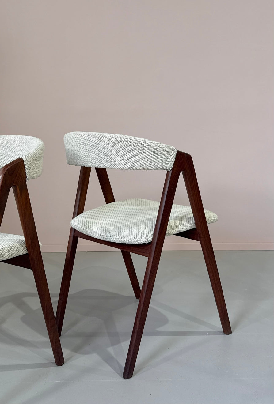 Six Danish Compass Dining Chairs