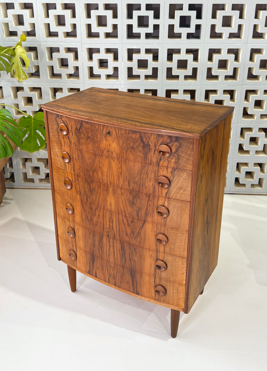 Danish Bow-Front Tallboy in Rosewood